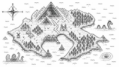 ASCII Art Style fantasy map example