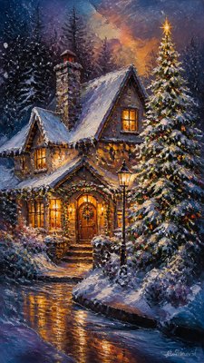 Oil Portrait Art Style Christmas card example