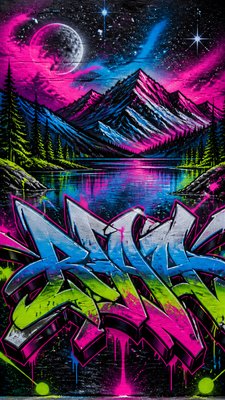Graffiti Art Style phone wallpaper example