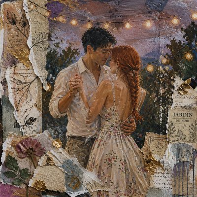 Mixed Media Portrait Style couple portrait example