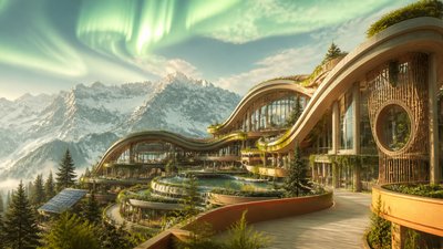 Sustainable Architecture Art banner example