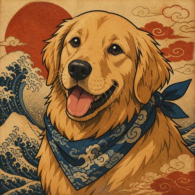 Ukiyo-e Anime Fusion Portrait pet portrait example