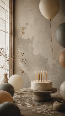 Wabi-Sabi Interior Design birthday card example