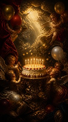 Baroque Religious Art birthday card example