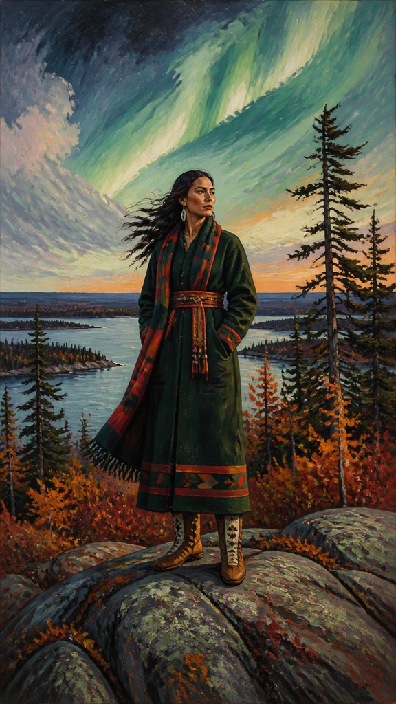 full-length portrait of an elegant figure — Canadian Art Style