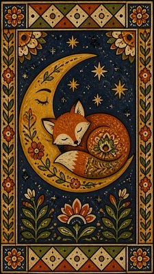 Folk Art Style baby announcement example