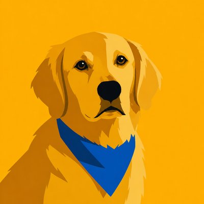 Color Field Minimalism Art Style pet portrait example