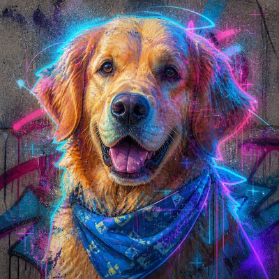 Augmented Reality Graffiti pet portrait example