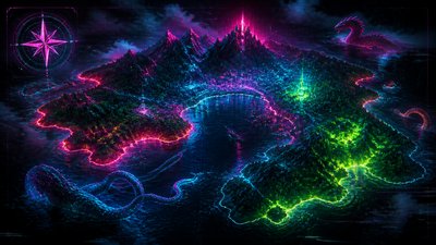Cyberpunk Art Style fantasy map example