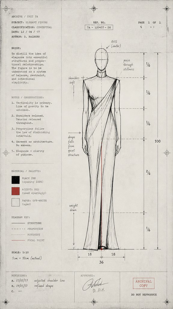 full-length portrait of an elegant figure — Conceptual Art Style