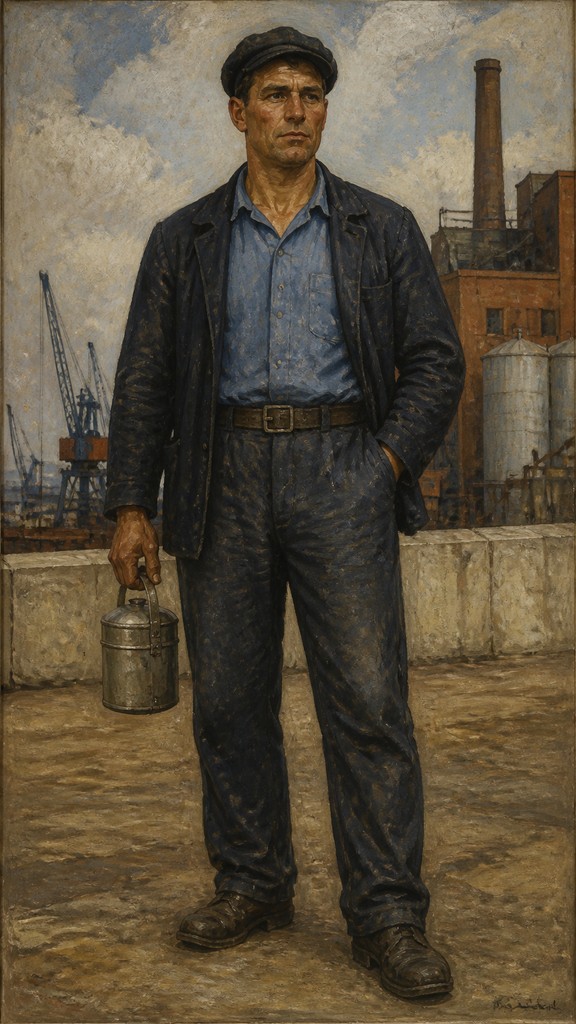 full-length portrait of an elegant figure — Social Realist Figurative Art Style