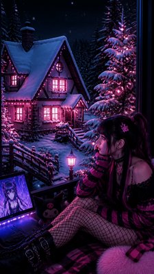E-Girl Aesthetic Christmas card example