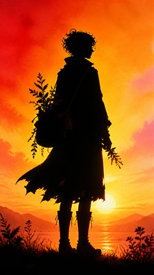 Sunset Silhouette Art Style character design example