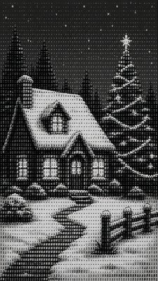 ASCII Art Style Christmas card example