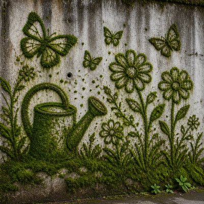 Moss Graffiti Street Art Style coloring page example