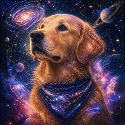 Spacecore Aesthetic pet portrait example