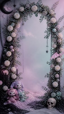 Pastel Goth Aesthetic wedding invitation example