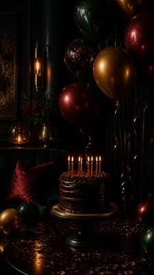 Dark Moody Interior Design birthday card example