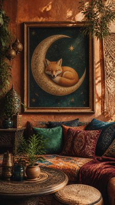 Bohemian Interior Design baby announcement example