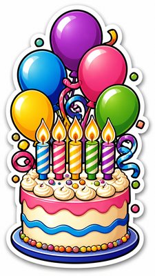 Die-Cut Sticker Design birthday card example