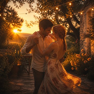 Golden Hour Landscape Photography Style couple portrait example