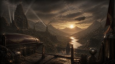 Dieselpunk Aesthetic desktop wallpaper example