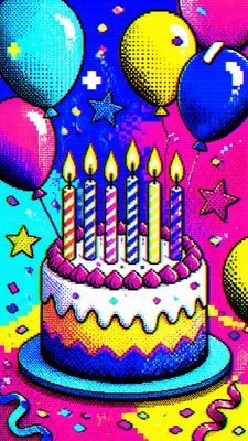 Digital Pop Art Style birthday card example