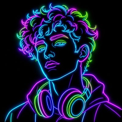 Neon Outline Style Discord profile picture example