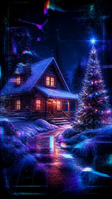New Media Art Style Christmas card example