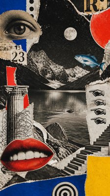 Dada Art Style phone wallpaper example