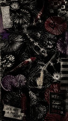 a koi pond with lily pads seen from above, no people — Emo Aesthetic wallpaper
