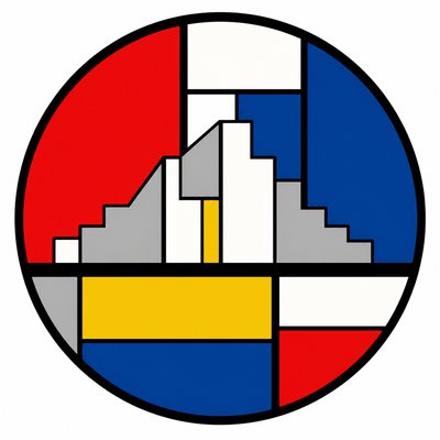 De Stijl Art Style logo concept