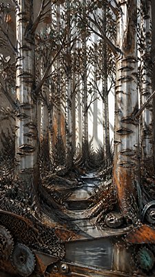 Metal Assemblage Sculpture Art Style wall art print example