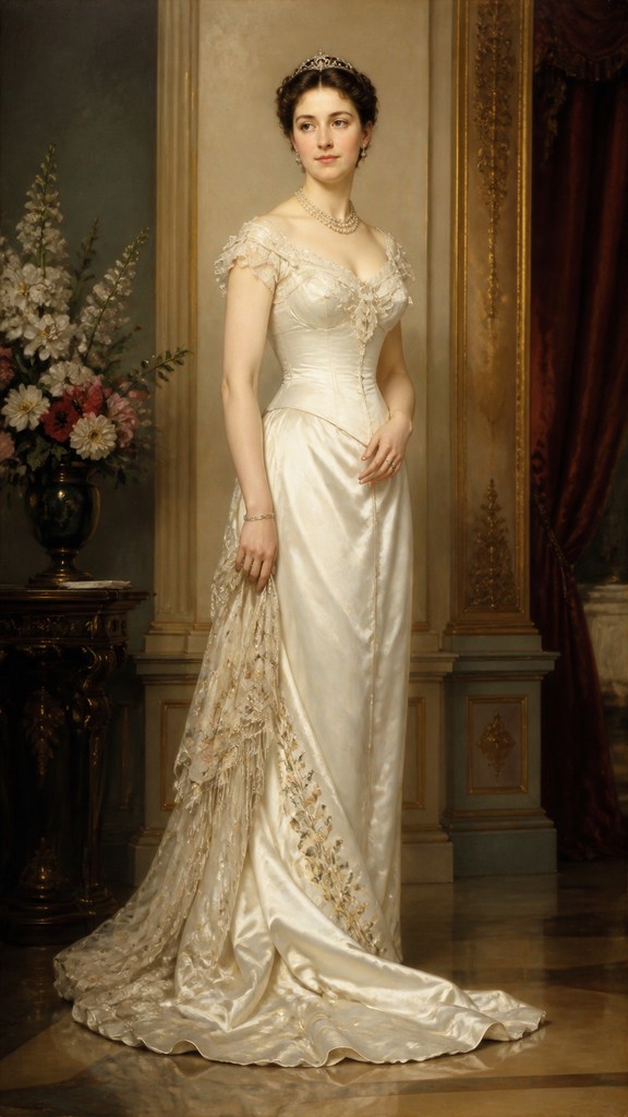 full-length portrait of an elegant figure — Realistic Landscape Art Style