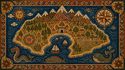 Folk Art Style fantasy map