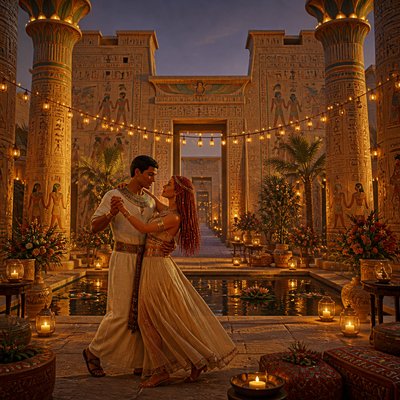 Ancient Egyptian Architecture couple portrait example