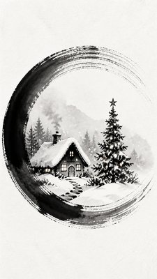 Zen Circle Minimalism Art Style Christmas card example