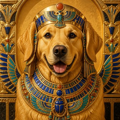Egyptian Revival Jewelry Style pet portrait example