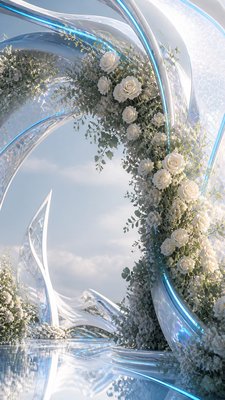 Futuristic Architecture Art wedding invitation example