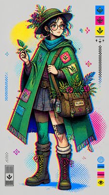 Digital Pop Art Style character design example