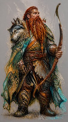 Fluid Abstract Art Style tabletop character portrait example