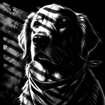 Noir Comic Art pet portrait example