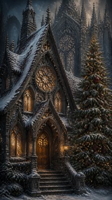 Gothic Architecture Art Christmas card example