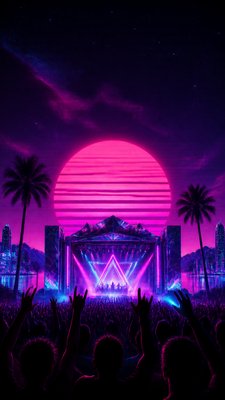Synthwave Aesthetic flyer example