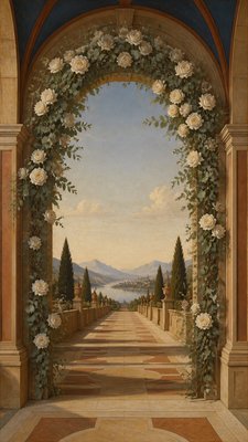 Quattrocento Perspective Renaissance Art Style wedding invitation example