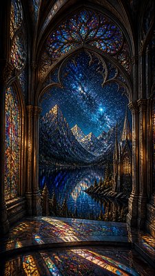 Gothic Cathedral Art phone wallpaper example