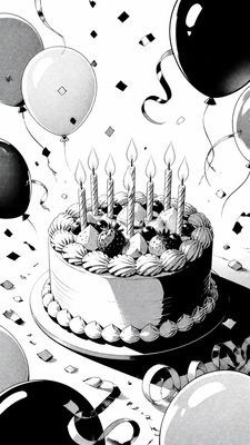 Manga Art Style birthday card example