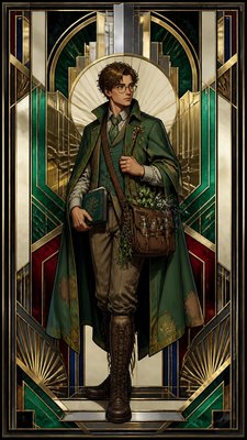 Art Deco Architecture Art character design example
