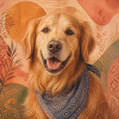 Bohemian Fashion Design pet portrait example