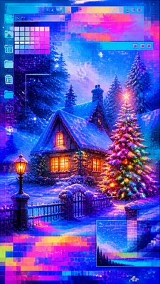 Post-Internet Art Style Christmas card example